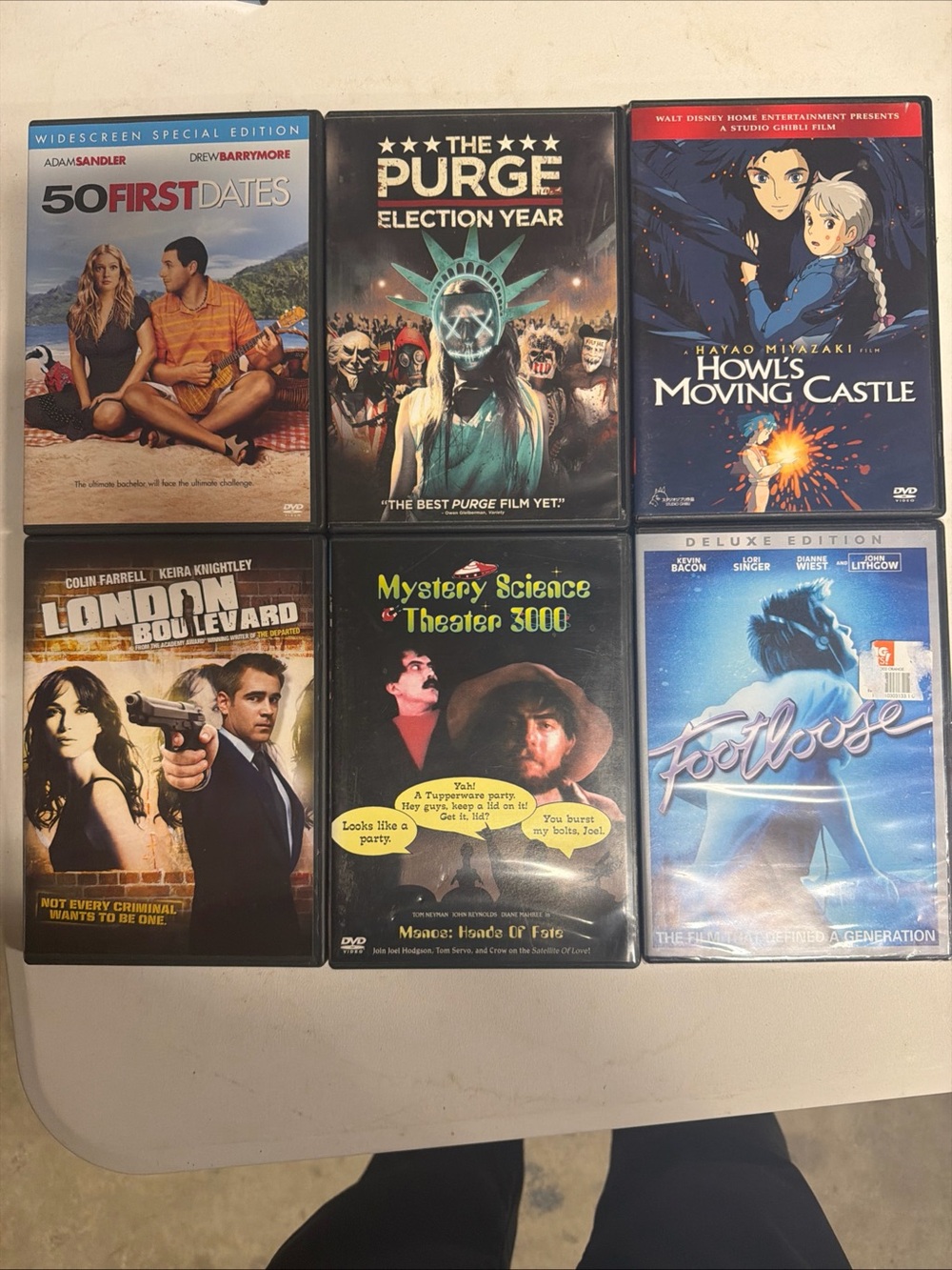 Assorted movies DVDs 6 pack